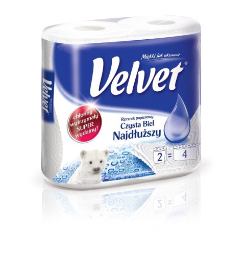 Ręcznik rolka Velvet Czysta Biel Najdłuższy kolor: biały Velvet