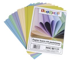 Papier kolorowy A4 mix pastelowy 80g [mm:] 210x297 Escuela (PAPKSA4/MIX PASTEL) Escuela