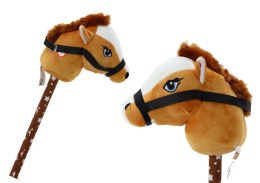 Pluszak interaktywny Głowa Konia Na Kiju Hobby Horse Koń Krótkowłosy Brązowy Dźwięki Lean (19537) Lean