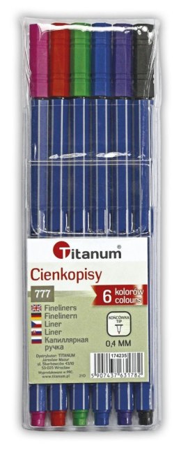 Cienkopis Top Quality Fineliner, mix 0,4mm 6kol. (777) Top Quality